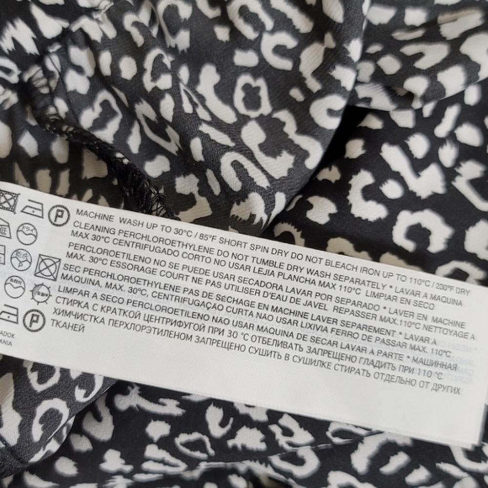 nwt MNG MANGO size Large Animal Print Tapered Leg Pull On Pants Zip Pockets - Picture 13 of 16